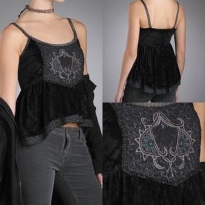 Free People Velvet Tapestry Cami Black